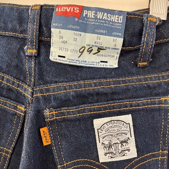 Levi's Other - Vintage Orange Tag Levi's Pre-Wash Dark Wash Straight Leg Size 6/24 Length 32